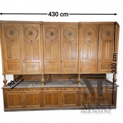 Aparador Antiguo Europeo de Roble macizo (1860) 4,30mts de largo