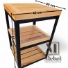 Mesa Auxiliar / Mesa de Luz – Hierro y Madera en Pino Brasil
