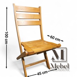 Silla plegable de madera maciza de paraíso