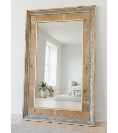 Espejo de Gran Porte Premium - Madera Reciclada de Pino Oregón (205 x 130 cm)