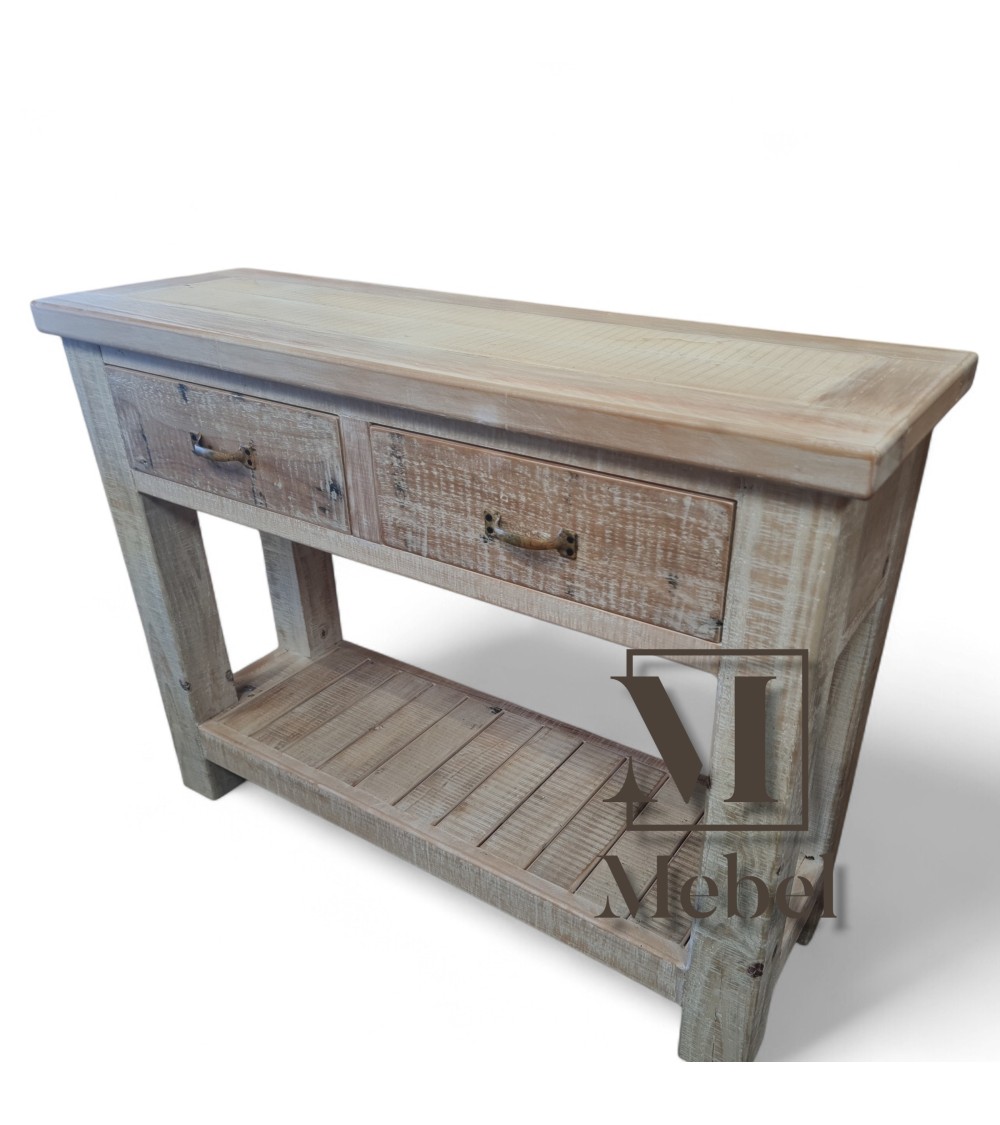 Mesa de Arrime Rústica 120x90 | Pino Brasil Blanco