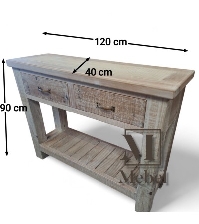 Mesa de Arrime Rústica 120x90 | Pino Brasil Blanco
