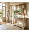 Mesa de Arrime Rústica 120x90 | Pino Brasil Blanco