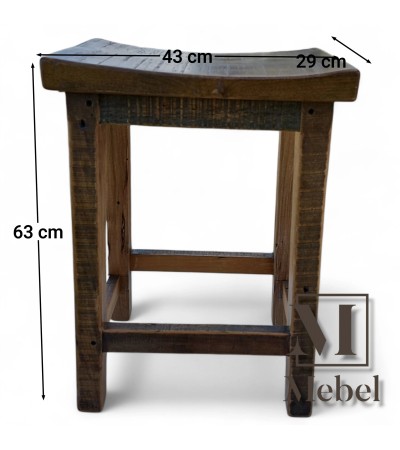 Banqueta Pino Brasil Rústico 63 cm | Fabricación a Medida