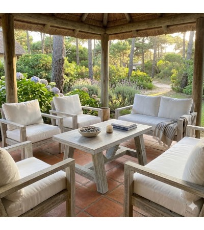 Mesa Ratona Pino Brasil 103x61 | Blanco Decapado