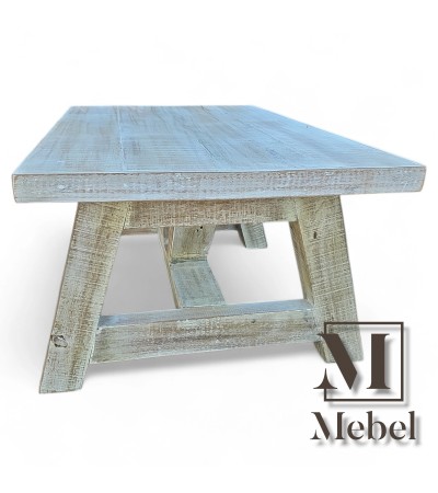 Mesa Ratona Pino Brasil 103x61 | Blanco Decapado