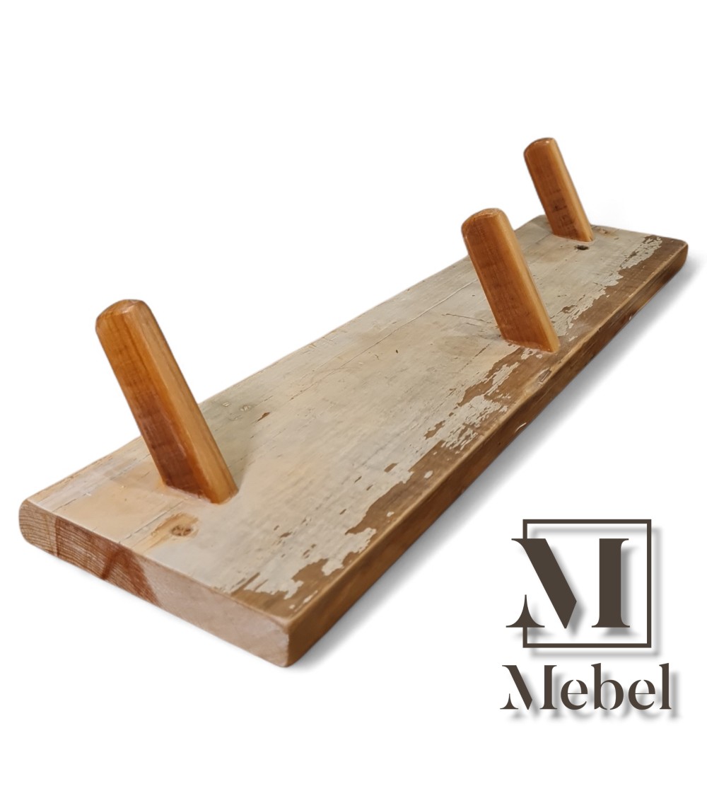 Perchero Pared Pino Brasil Rústico Decapado 60cm