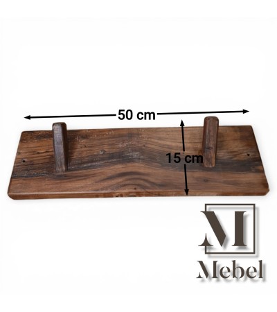 Perchero Pared Madera Guayubira Rústico 50x15cm