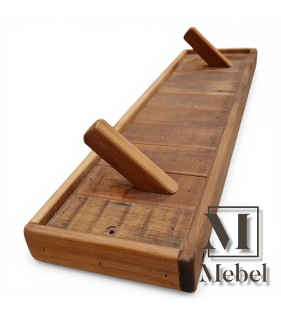 Perchero Pared Pino Brasil Rústico 2 Perchas 53cm