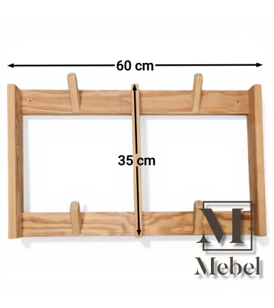 Perchero Pared Pino Nórdico 4 Perchas 60x35cm