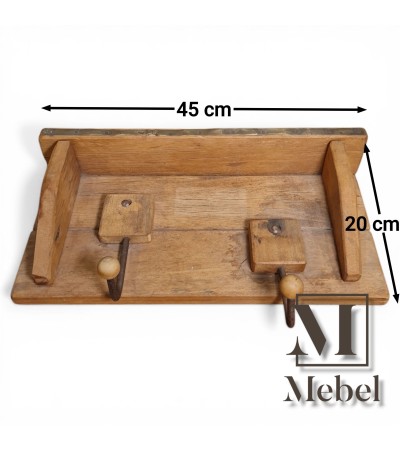 Perchero Carpa Pino Brasil Rústico con Estante 45cm