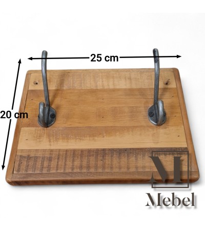 Perchero Pared Chico Madera y Metal Rústico 25x20