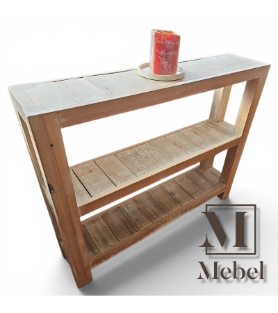 Mesa de Arrime Pino Brasil Reciclado 110 cm | 2 Estantes
