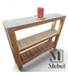 Mesa de Arrime Pino Brasil Reciclado 110 cm | 2 Estantes