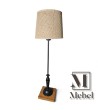 Velador Mesa Madera y Pantalla Tejida | Mebel