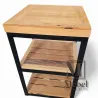 Mesa Auxiliar / Mesa de Luz – Hierro y Madera en Pino Brasil