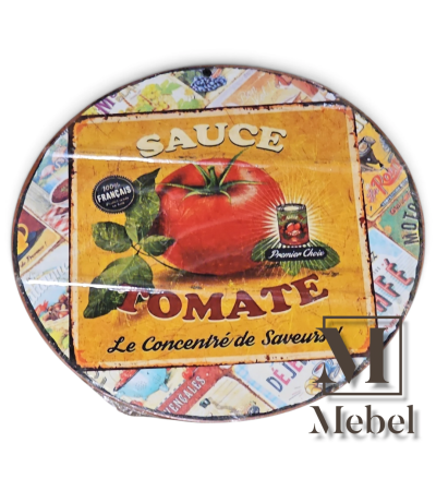 Cartel Decorativo Redondo Chapa Vintage Sauce Tomate | Mebel