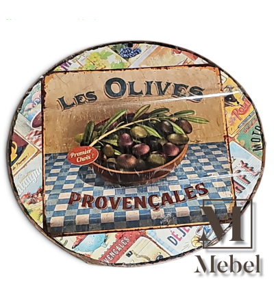Cartel Redondo Chapa Vintage Les Olives Provençales | Mebel